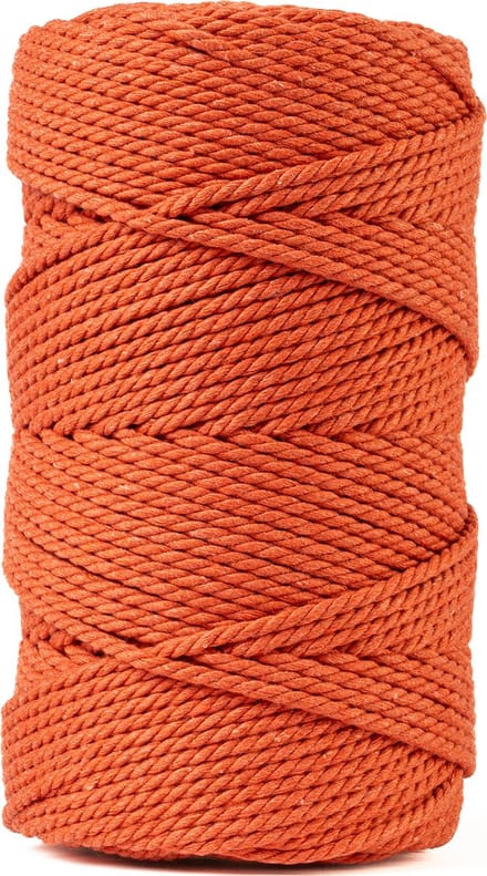 Ledent Macramé touw (3mm, 120M, Terracotta) - Dubbel getwist van 100% gerecycleerd katoen voor creatieve projecten