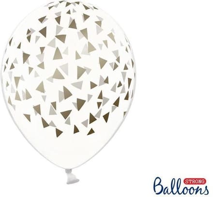 """Ballonnen 30cm, Triangles, Crystal Clear (1 zakje met 6 stuks)"""