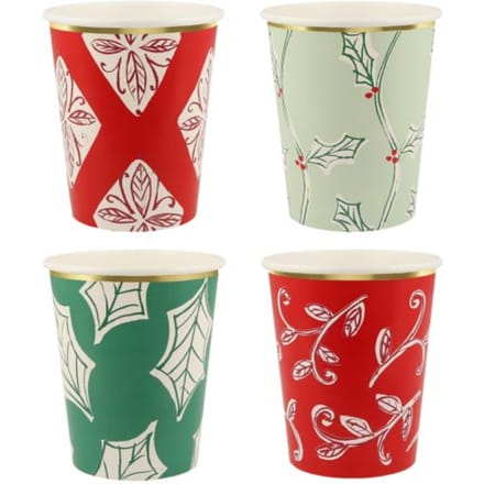 Meri meri kerst - bekertjes papier block print à stuks