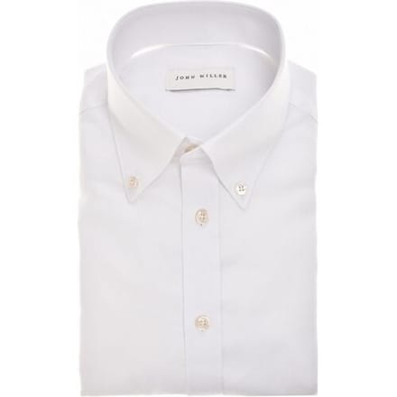 John Miller Overhemd Button-Down Solid Color Oxford Wit / male