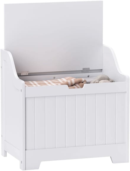 HOMCOM-Aufbewahrungstruhe-MDF-60L x 38B x 56H cm-Weiß