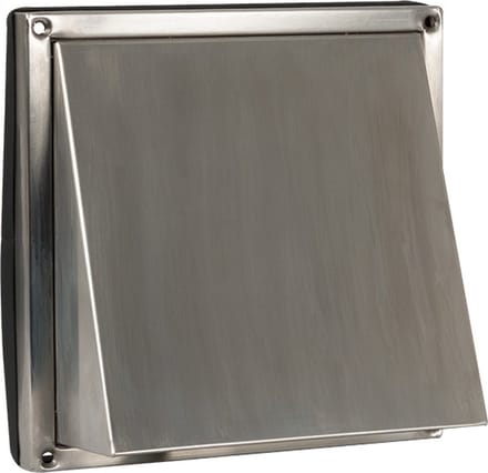 RVS buitenrooster schuine kap Ø100mm