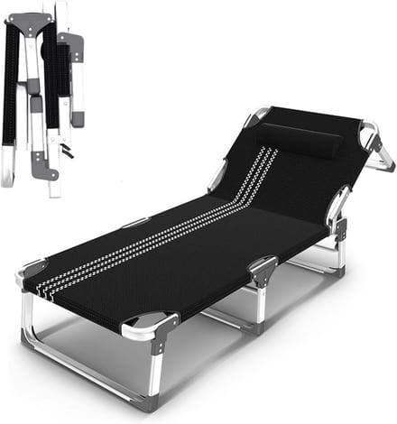 Opvouwbaar Bed - Campingbed Gastenbed - Ontspannen Rusten - 5-voudig Verstelbaar - 190 x 68 cm - Grijs