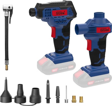 Accu Compressor - Luchtpomp - Banden Oppompen - Digitale Manometer - 7 Bar - Blauw Zwart