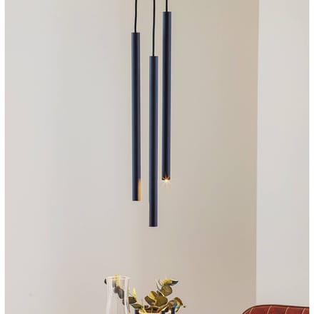 SOLLUX LIGHTING Thin hanglamp, zwart, 3-lamps, rondel