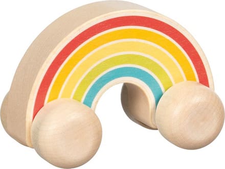 GOKI Houten voertuig - Regenboog - 9,5X5,5X6,5Cm - 1 Jaar