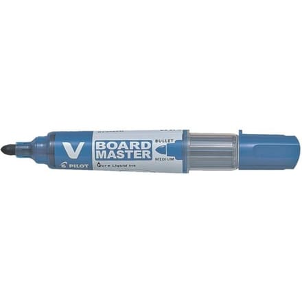 Whiteboard marker PILOT V-Board Master, navulbaar, inktniveau-indicator, ronde punt, blauw, 1 st.