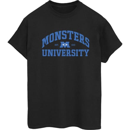 Disney Dames/Dames Monsters University Logo Boyfriend T-shirt (Zwart)