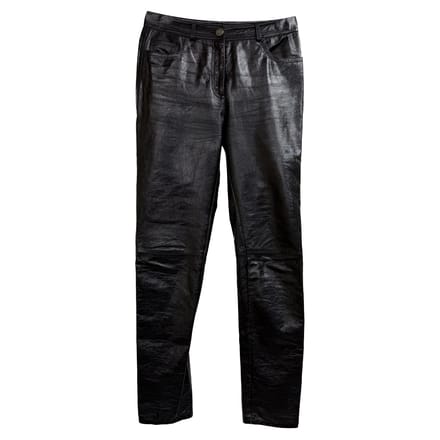 Etro leren broek in zwarte viscose