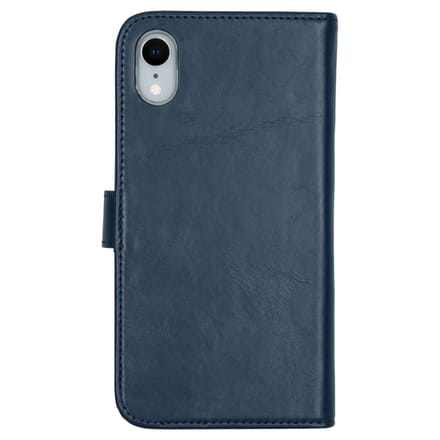 Selencia Hoesje - Geschikt voor Apple iPhone XR - Echt Lederen Bookcase - Blauw
