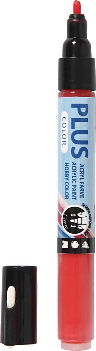 Plus Color Marker, L: 14,5 cm, lijndikte 1-2 mm, crimson red, 5,5 ml, 1 stuk