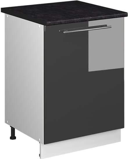 Vicco Wastafelkast Fame-Line, Antraciet Hoogglans/Wit, 60 cm