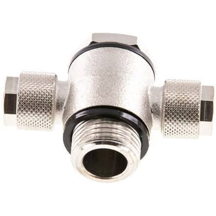 12x10 & G1/2'' Vernikkeld Messing Banjo Tee Opsteek Fitting met O-ring [5 stuks].