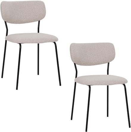 Housecraft Living Leah Eetkamerstoelen Off White/ Gebroken wit - Set van 2