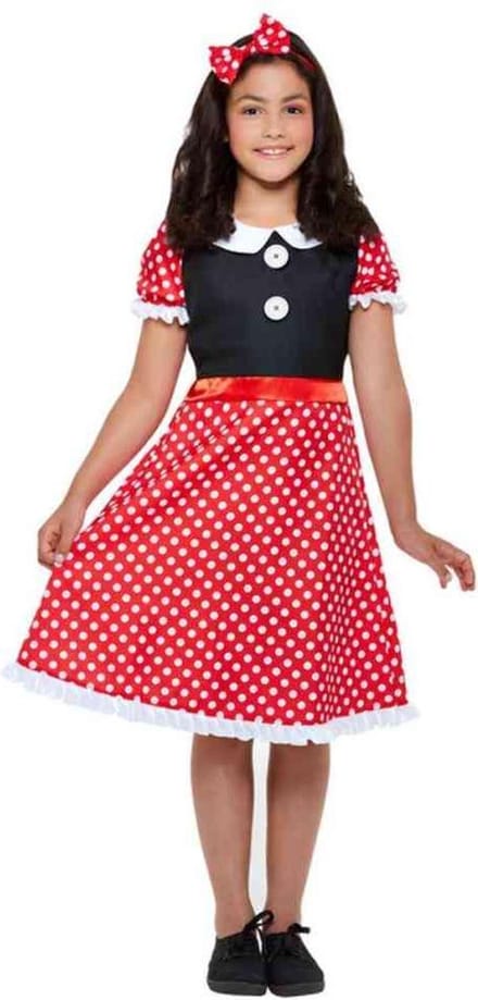 Smiffys - Cute Mouse Kinder Kostuum - Kids tm 9 jaar - Rood/Wit