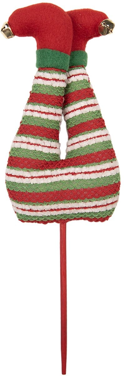 Clayre & Eef Kerstdecoratie Elfenbenen 10x4x30 cm Groen Hout