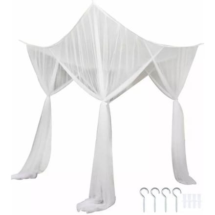 Vierkant Bedhemel Polyester Effectieve Bescherming 4 Hoekhemel Duurzaam voor Thuis Wit white