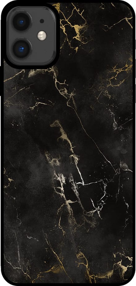 Smartphonica Telefoonhoesje voor iPhone 11 met marmer opdruk - TPU backcover case marble design - Zwart geschikt voor iPhone 11