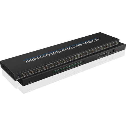 Videowandcontroller 4K Compatibel HDMI 4X4 2x2 Compatibel 1 HDMI-ingang en 16 HDMI-uitgangen US Plug zwart
