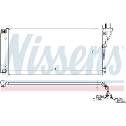 Condensator, airconditioning NISSENS 94804