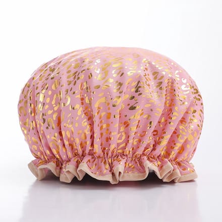 Luxe Grote Douchemuts / Shower cap / Douchekapje / Douche cap voor vol haar / krullen / afro van AfricanFabs® - Roze Gouden leopard