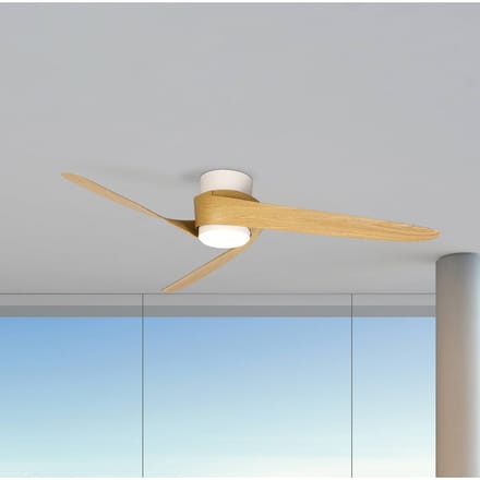 Mantra Iluminación LED plafondventilator Groenland M, wit/hout, DC, stil, CCT