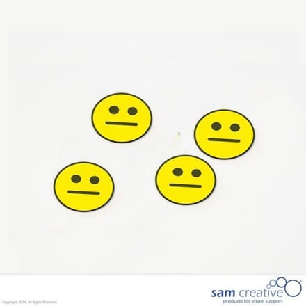 Sam Creative Whiteboard Magneten - Emoticon- Smiley - 30 mm - Geel - 25 stuks