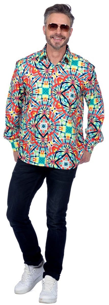 Hippie Hemd Heer - Multicolour - Maat M-50