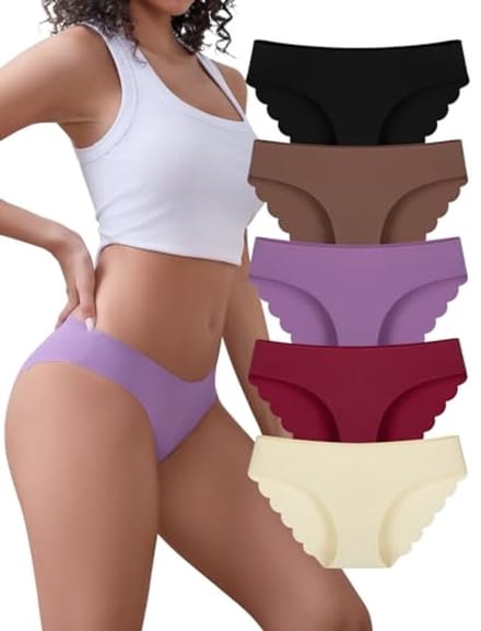 Set van 5 naadloze damesbikini's - Lage taille, onzichtbaar onder kleding