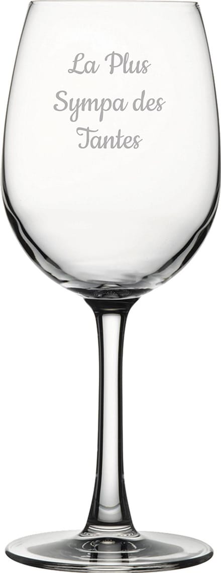 Witte wijnglas gegraveerd - 36cl - La Plus Sympa des Tantes