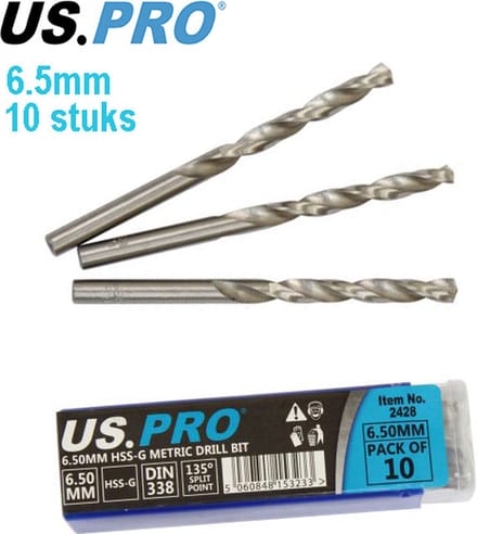 Metaal boren HSS-G 6.5 mm (10 stuks)