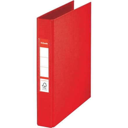 Esselte Duurzame Kartonnen 2-Rings Ringband voor A5 Documenten - 190 A4 Vel - Rugbreedte van 40mm - Rood