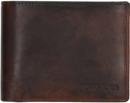 Genicci Portemonnee / Portefeuille - Billfold - Leer - Noble - Bruin