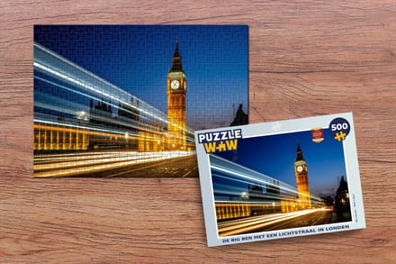 Puzzel De Big Ben met een lichtstraal in Londen - Legpuzzel - Puzzel 500 stukjes