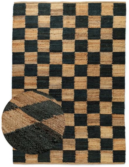 Jute vloerkleed - Patch naturel/groen 300x400