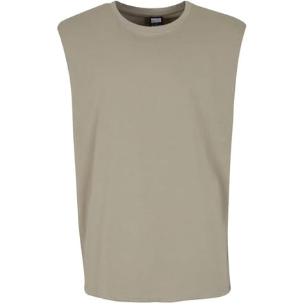 Urban Classics - Open Edge Mouwloos shirt - 3XL - Olijfgroen