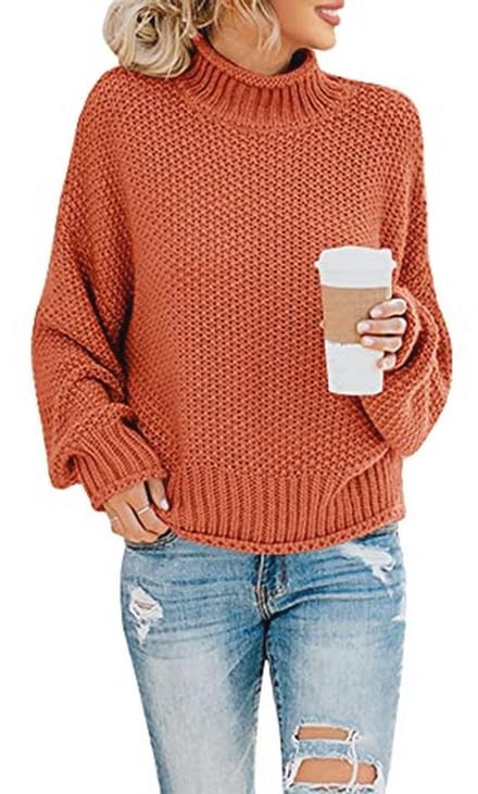 Damestrui Col Oversized Vleermuis Lange Mouwen Losse Grof Gebreide Trui