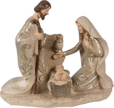 Clayre & Eef Beeld Kerstgroep 23 cm Beige Polyresin