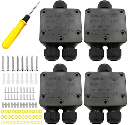 Junction Box 3 Weg - IP68 Waterdicht - Set van 4 - Perfect voor Buitengebruik - ShopVlot