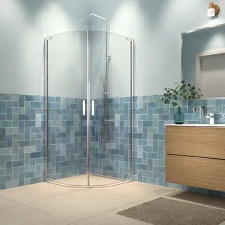 Sealskin - Douche Hoekinstap Inc 100 X 200cm - Chroom Profiel - 8 Mm Helder Glas