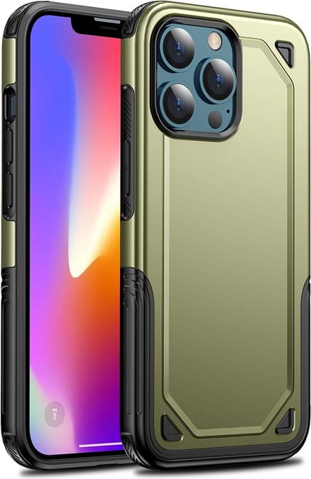 Peachy Pro Armor TPU met stevig hoesje geschikt voor iPhone 13 Pro Max - groen