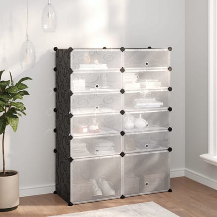 vidaXL - Schoenenrek - 94x37x125 - cm - polypropeen - zwart