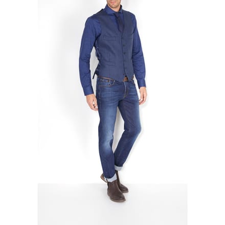 River Woods Fancy 4 Pkt Gilet Blue Größe: 48 | Gilets Outlet | Herren | Blau