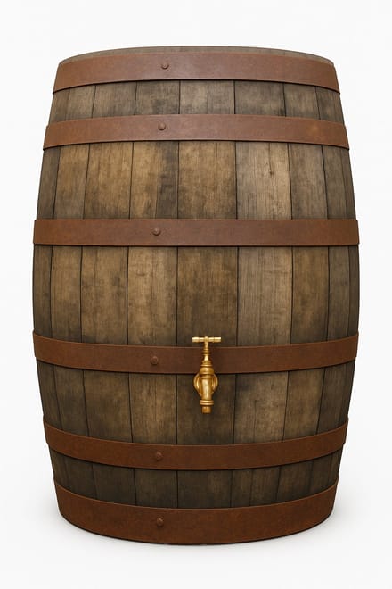 Houten Regenton met waterkraan - 190 liter
