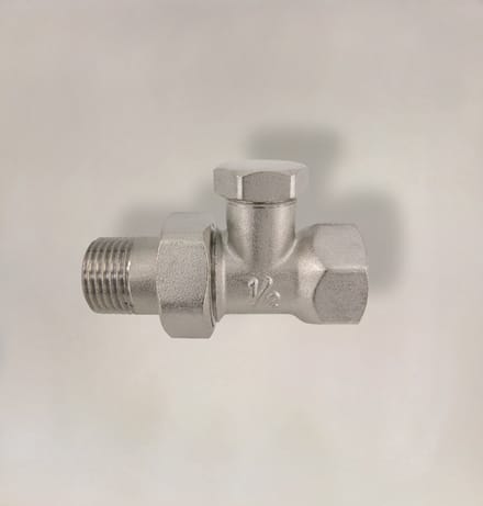 KIRCHHOFF Radiator Fitting - Vernikkeld - Recht - 3/8" - afsluitbaar