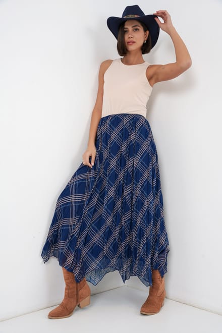 Asymmetrische Patroon Maxi Rok