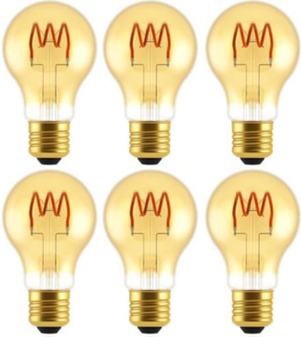 LED E27 decoratieve Filament lamp - ⌀ 60 mm – Dimbaar – 6-pack A60 led lampen