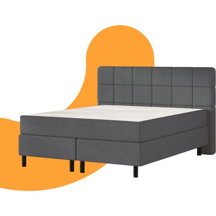 Emma Original Boxspring 200x200 - Lichtgrijs - Elegant - Eiken - Hybrid