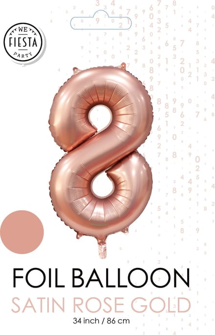 folieballon cijfer 8 mat goud metallic