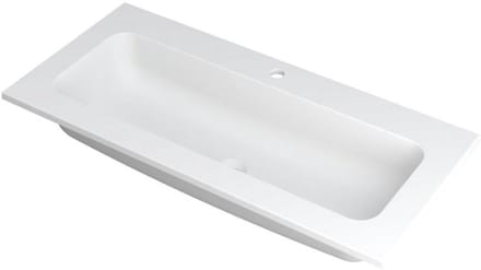 INK Faktor Wastafel Polystone Centraal met 1 Kraangat - 1000x450x15 mm - Mat Wit